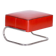 Modern Tubular Stool in Red Leather and Chrome-Plated Steel from Slezák, 1930s