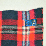 blue & red checkered vintage wool blanket