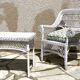 Table basse de jardin rotin vintage