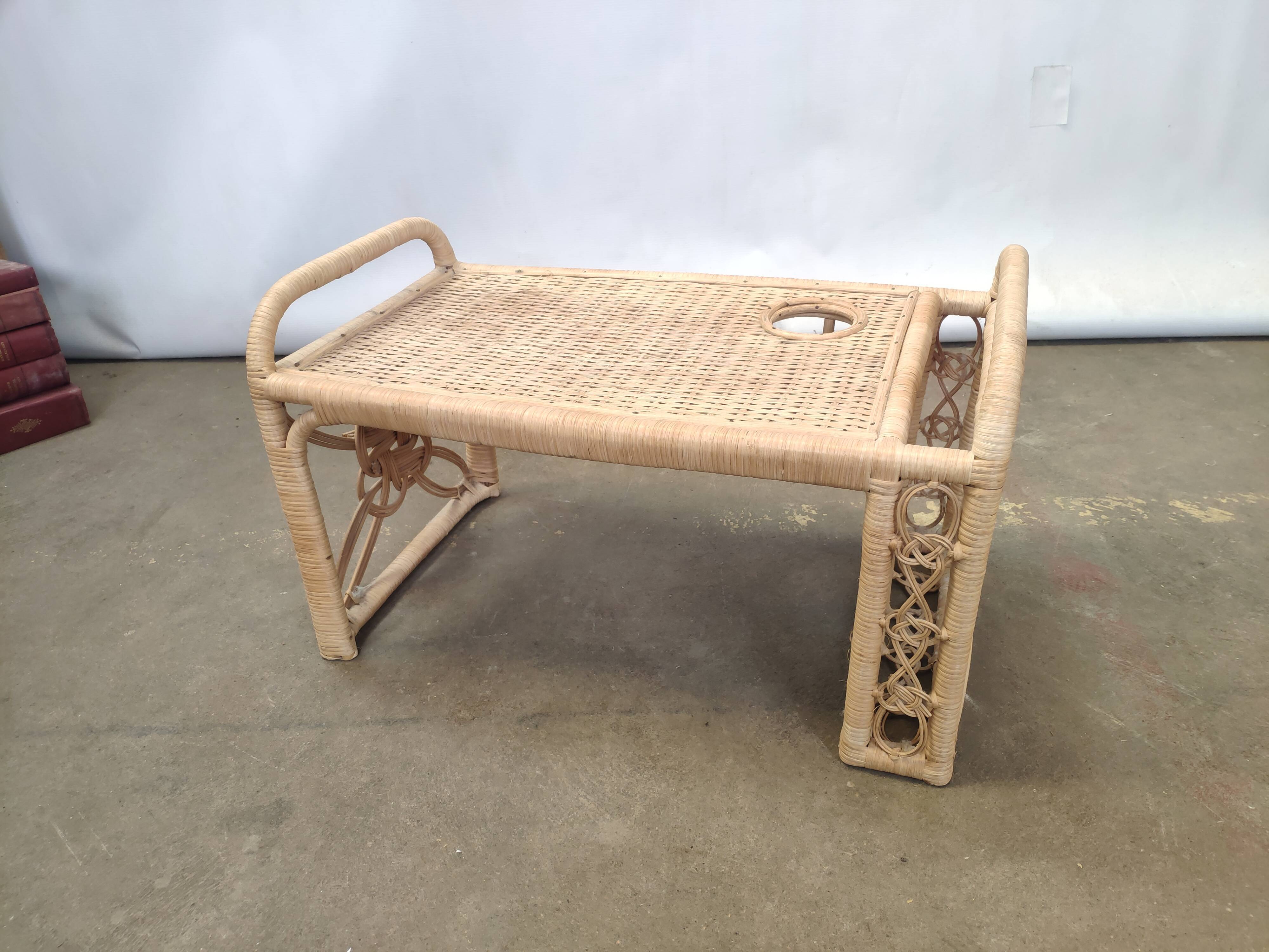 Vintage wicker breakfast trays