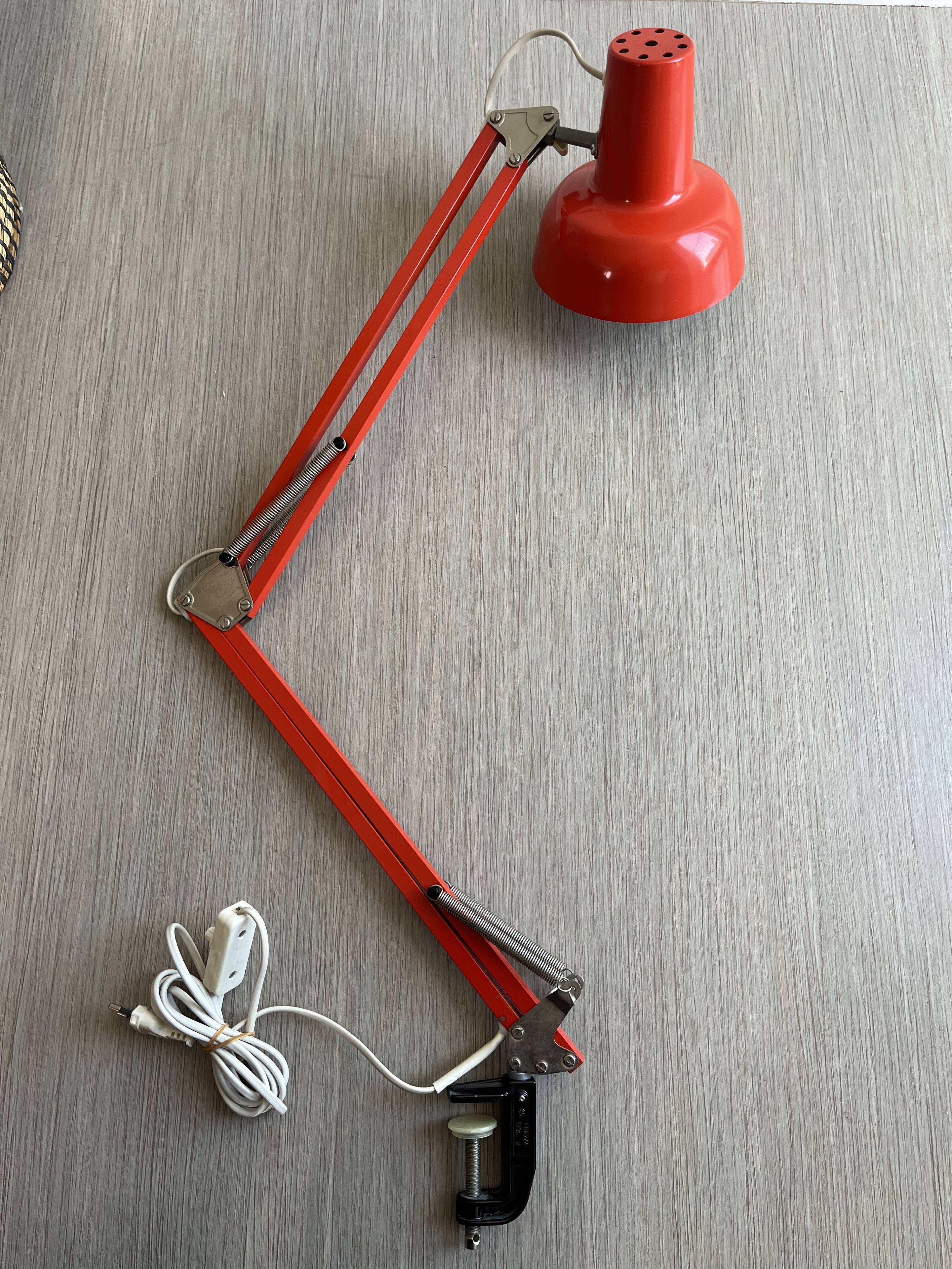 Vintage orange articulated desk lamp