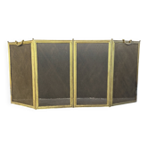 Antique 19th-century fireplace screen, French gilded spark guard.