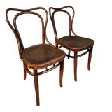 Pair of curved wooden chairs by Jacob & Josef Kohn, Vienna circa 1900