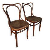 Pair of curved wooden chairs by Jacob & Josef Kohn, Vienna circa 1900