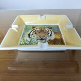 Cendrier " tigre " animal, en porcelaine années 70 80