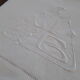 Drap ancien  lin blanc monogramme JG art déco