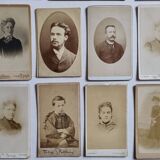 Set of 21 old photographic portraits from the end of the 19th century to the beginning of the 20th century