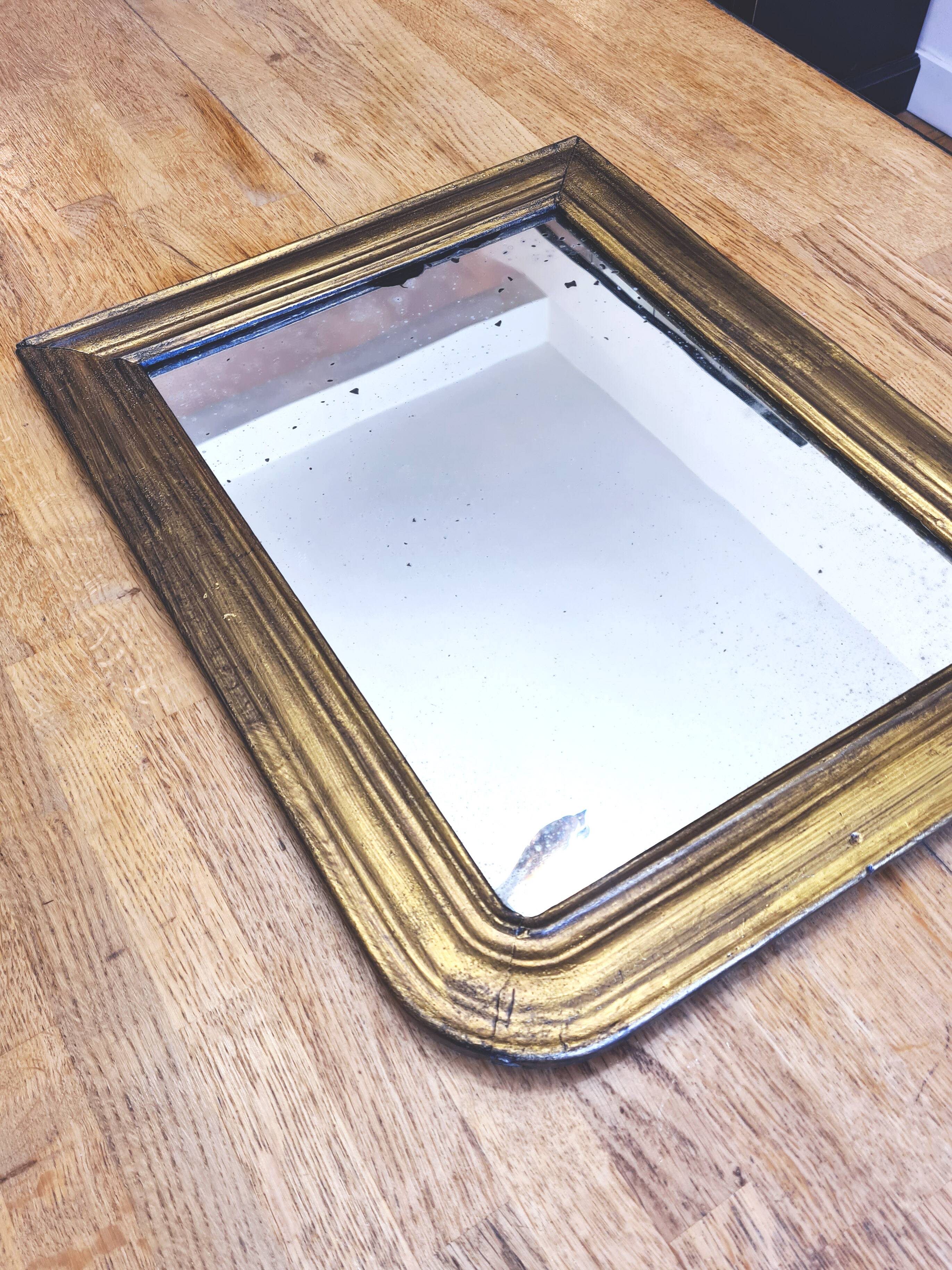 Antique Louis Phillipe mirror, gilded with gold leaf - "Marcelin"