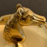 Horse-headed brass ashtray