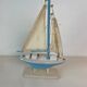 Blue and white boat