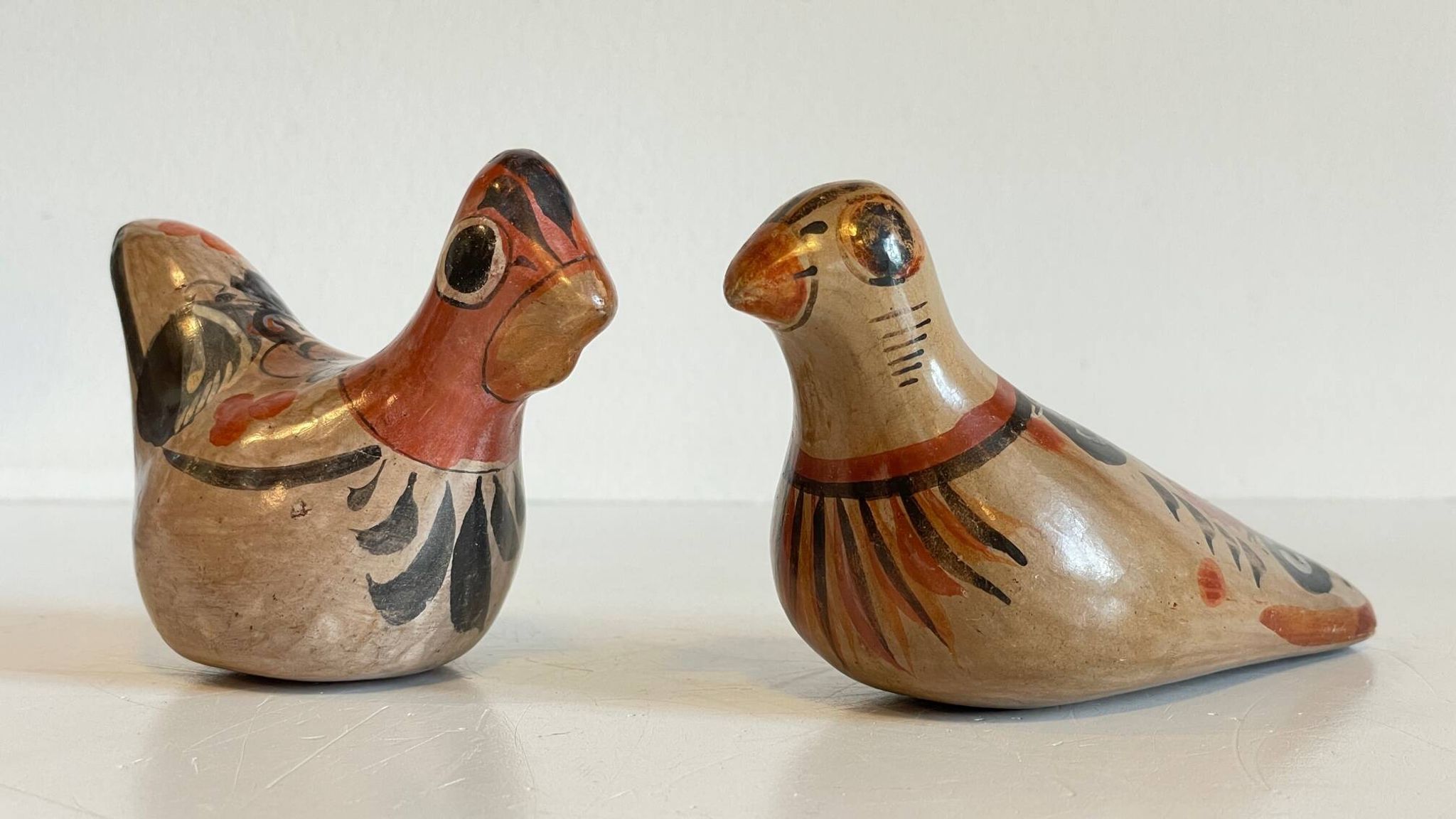 Couple OISEAUX Céramique MEXIQUE Vintage