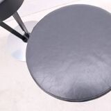 Set of 4 stools Model "Dry Martin" by Pedro Miralles for Akaba in metal and leather, 1980