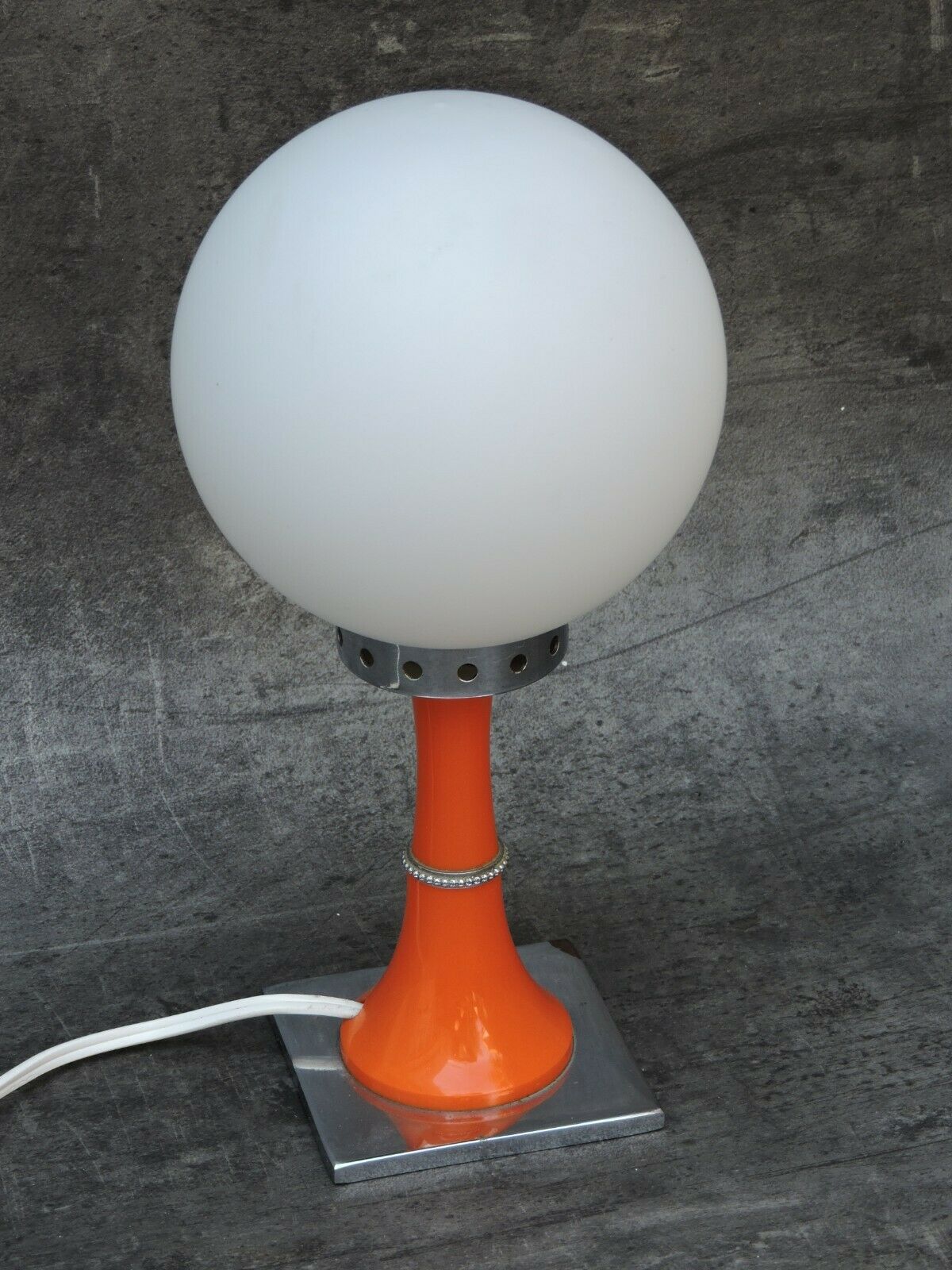 Vintage bedside lamp design orange 1960