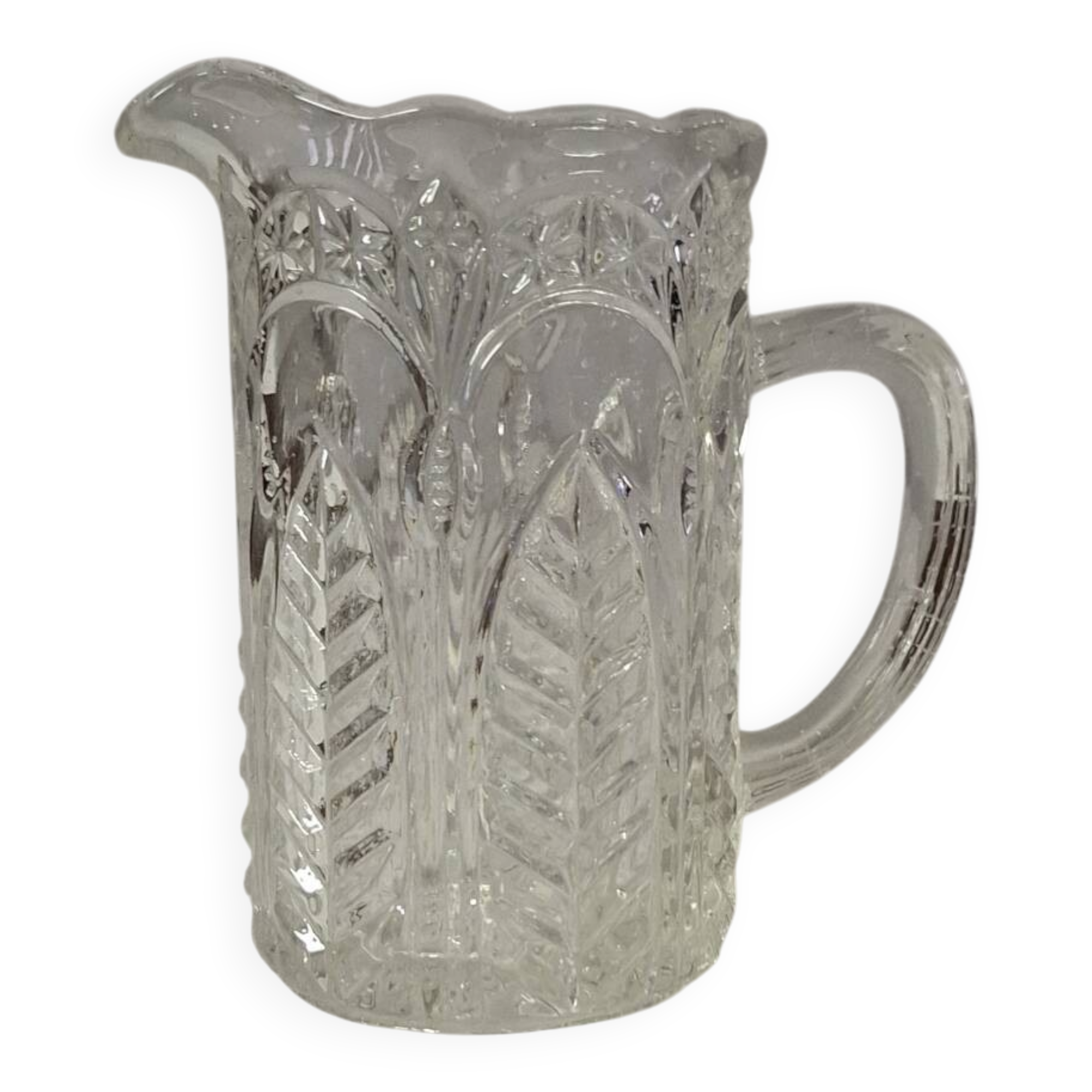 Moulded glass cream pot