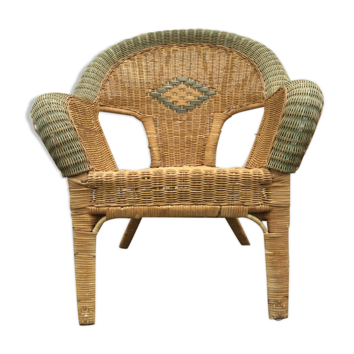 Rattan and bamboo armchair
