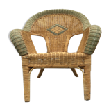 Rattan and bamboo armchair