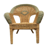 Rattan and bamboo armchair
