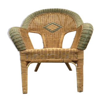 Rattan and bamboo armchair