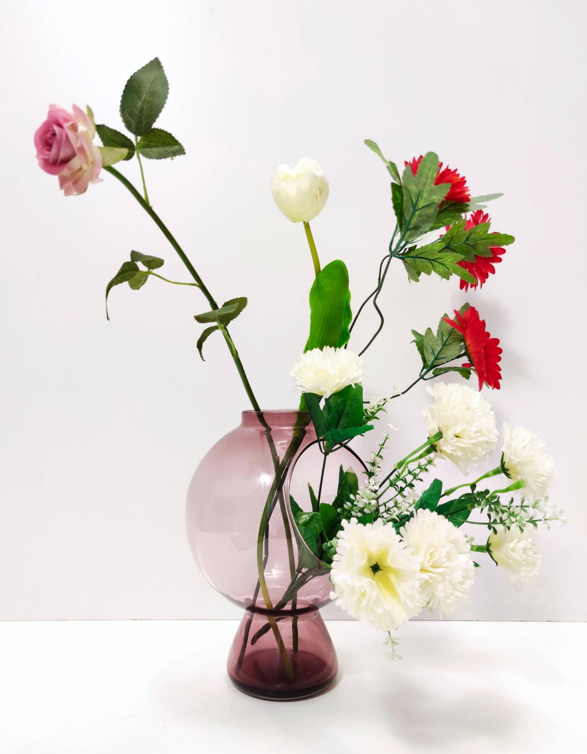 Old Rose Murano Glass Vase with a Hole, Italy