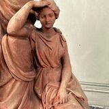 The sculpture, original terracotta signed and dedicated, Charles Van Oemberg.