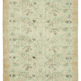 Handmade wool oriental beige rug 181 cm x 327 cm