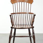 Antique English Windsor highback chair from the 19th century