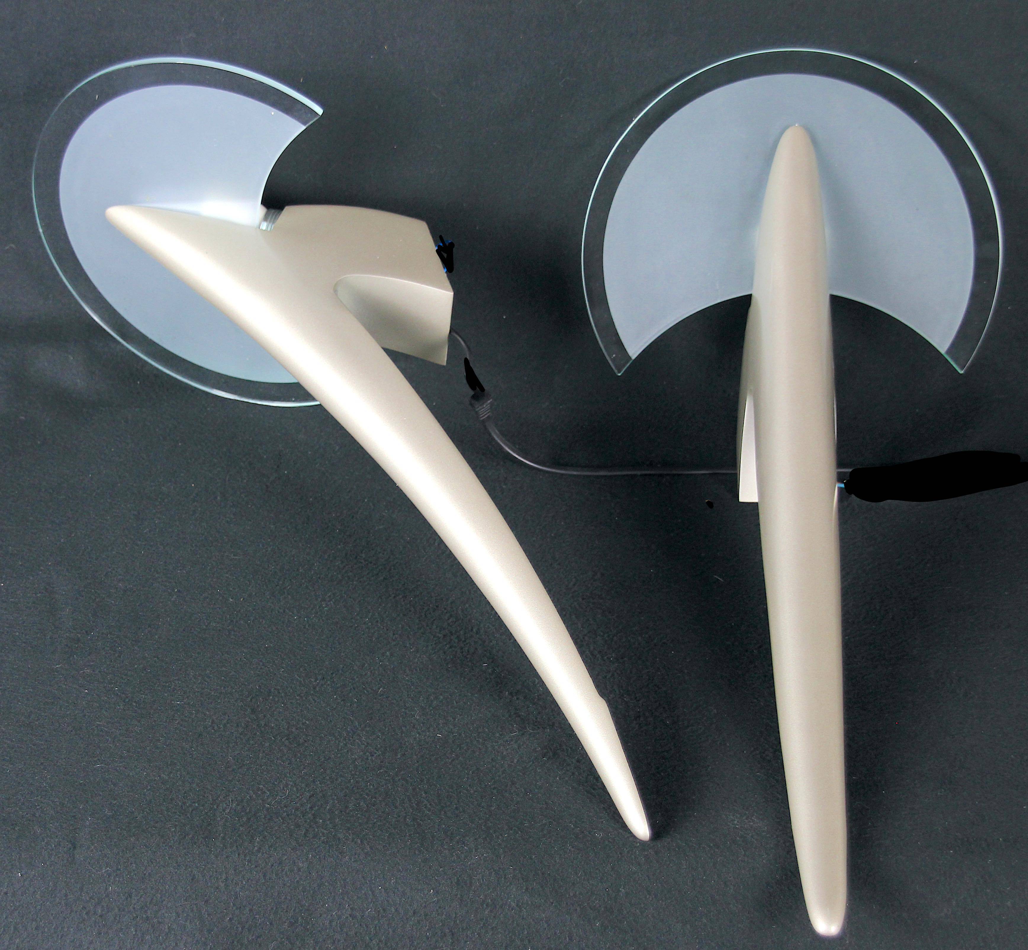 Metalarte - TallerUno by Joan Auger, Large pair of metal and glass wall lights