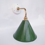 Swan neck and enamelled sheet metal wall light