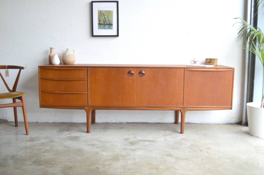 Vintage Scandinavian teak sideboard by McIntosh * 213 cm *