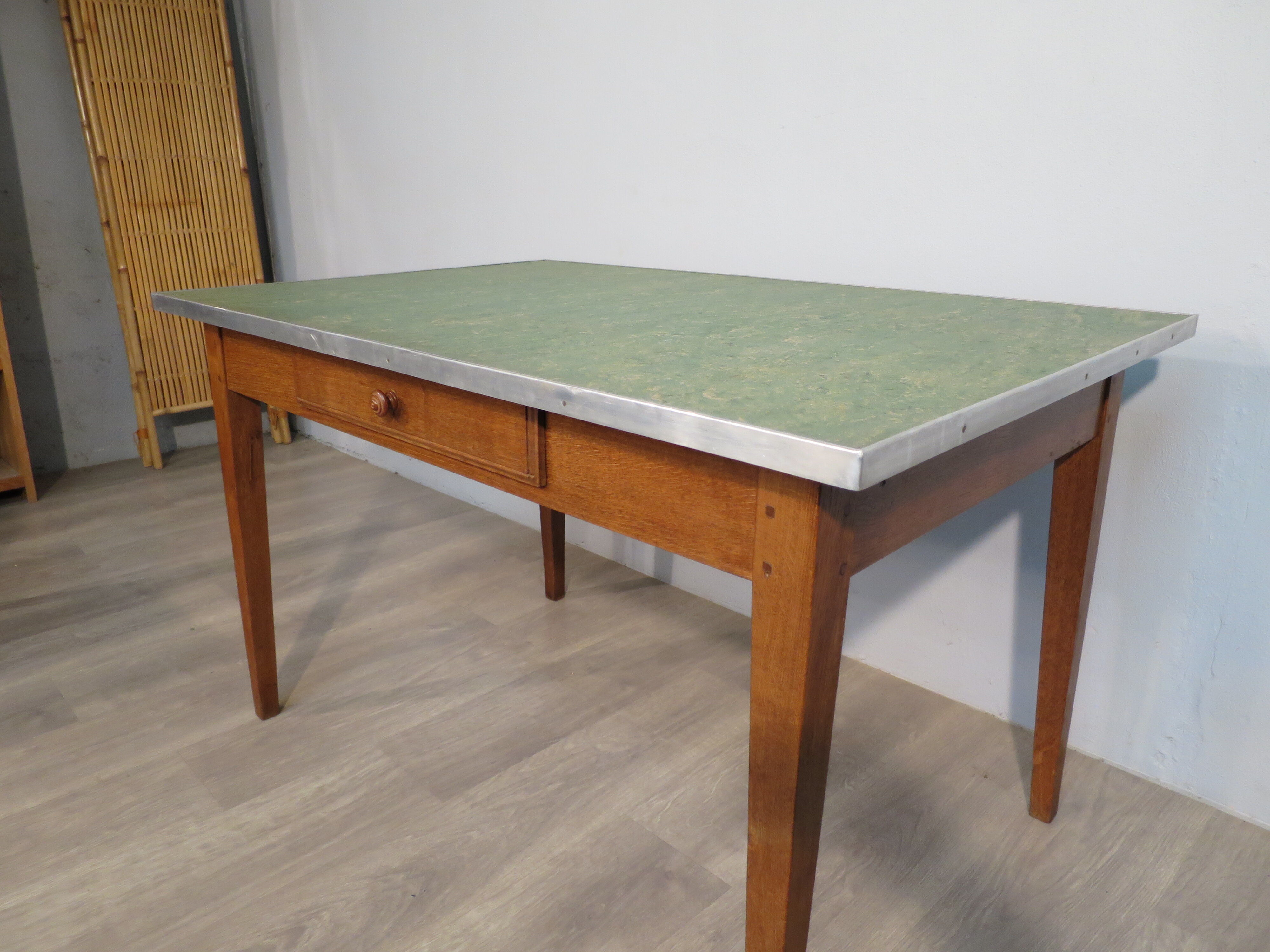 Oak and formica table, 50s