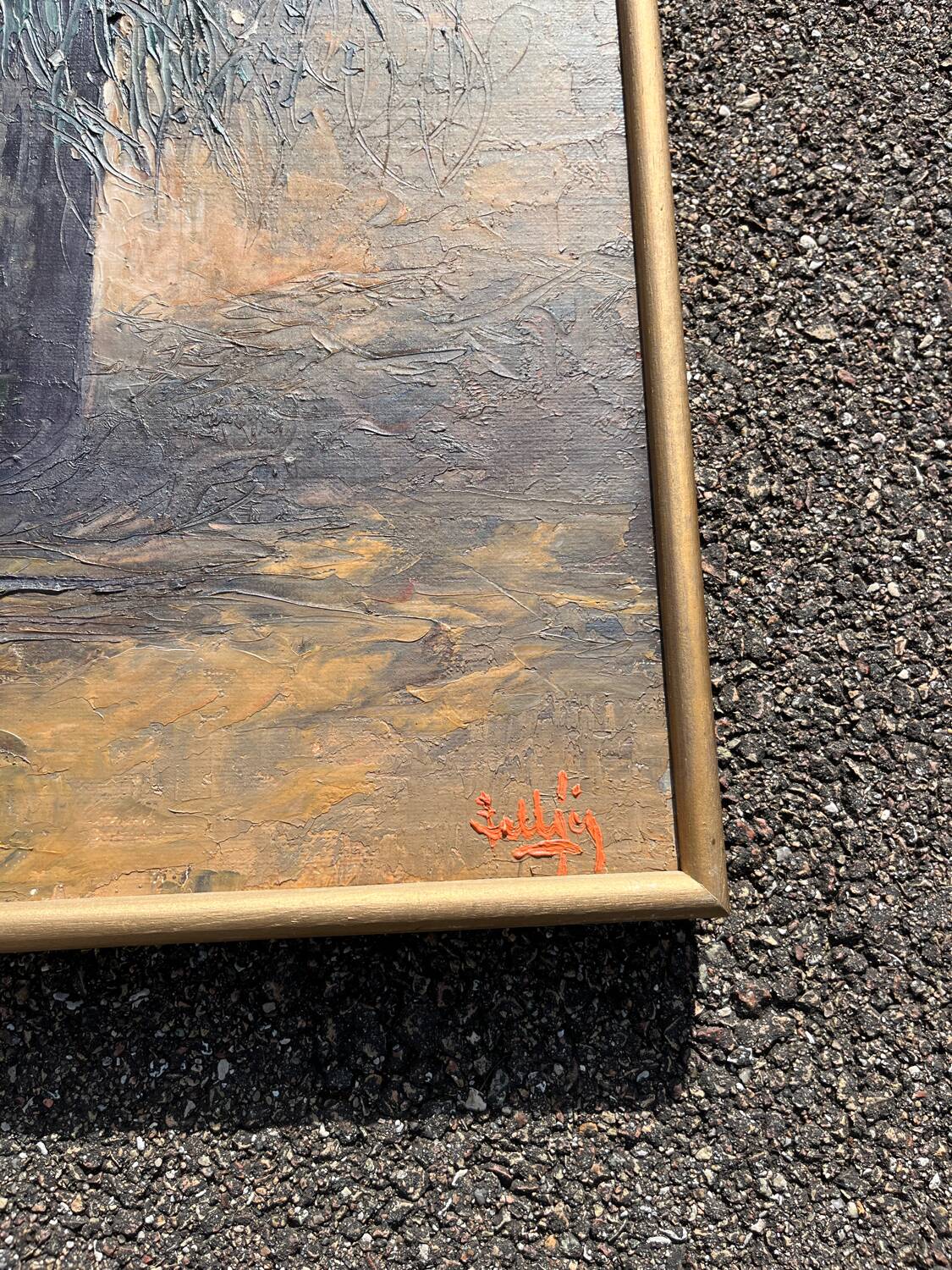 Oil painting on canvas bouquet of flowers signed