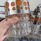 Set of vintage electric chiseled glass lamps