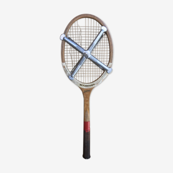 Old tennis racket Slazenger wood metal protection zephyr vintage