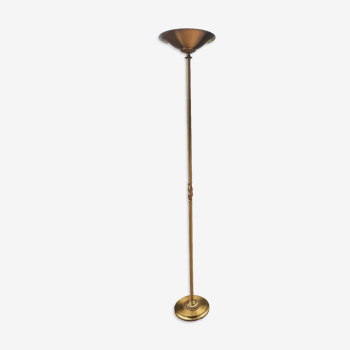 Lampadaire halogène bronze doré Louis XVI Lucien Gau