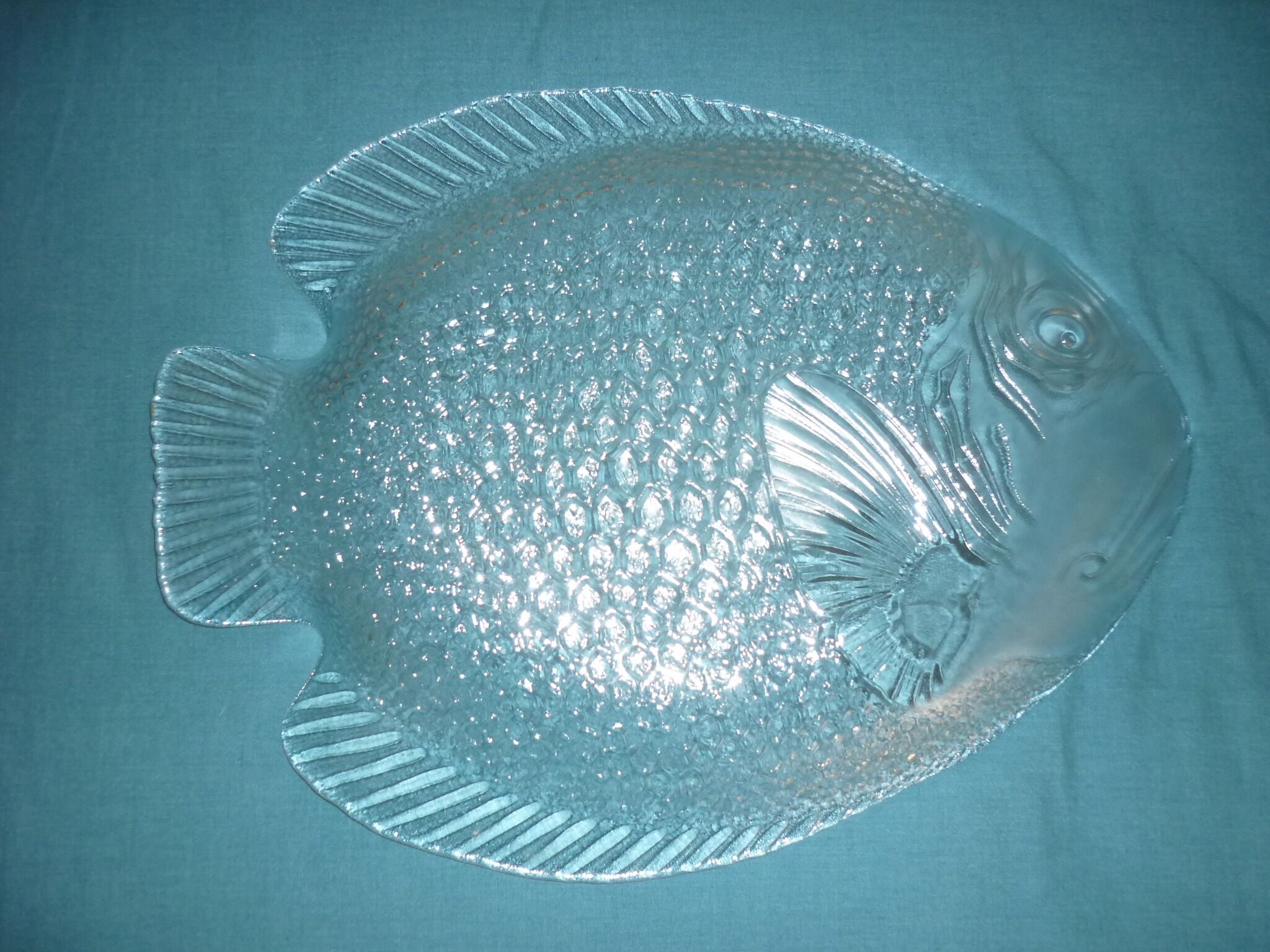 Vintage glass fish dish