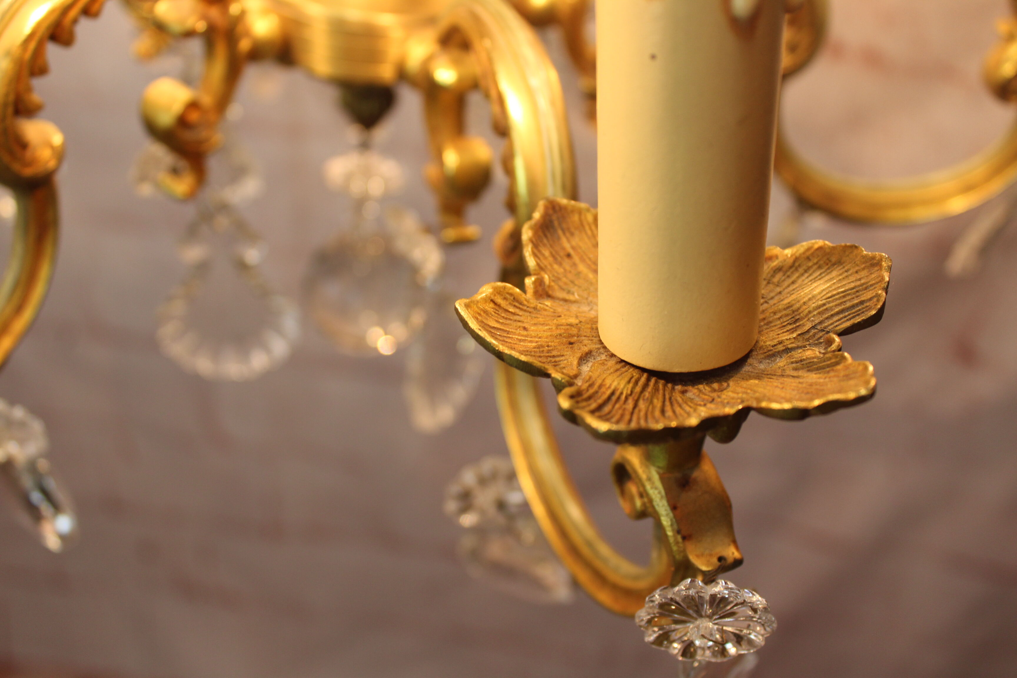 Bronze lusre and crystal grapevines