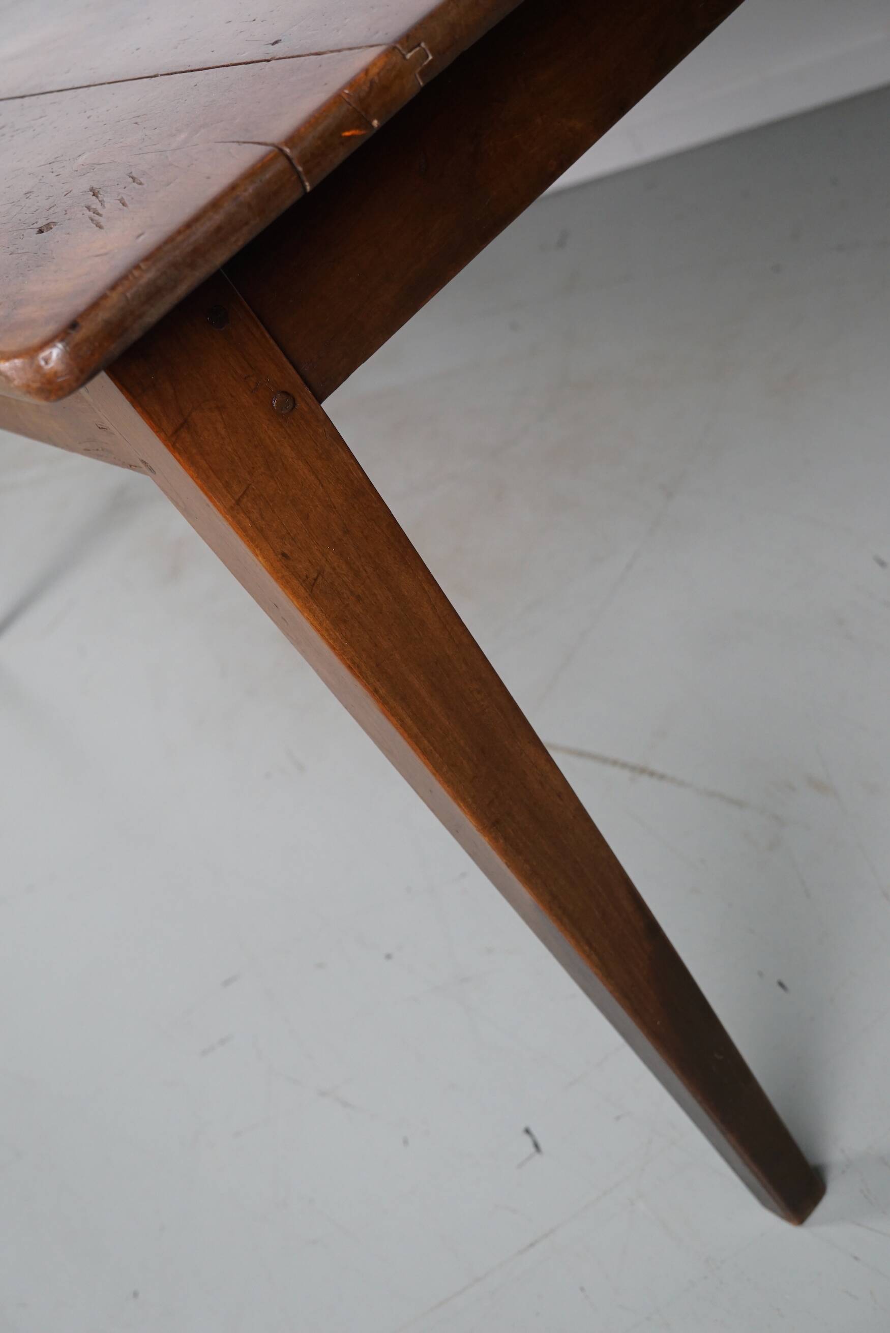 Antique 19th Century French Rustic Farmhouse Dining Table Fruitwood