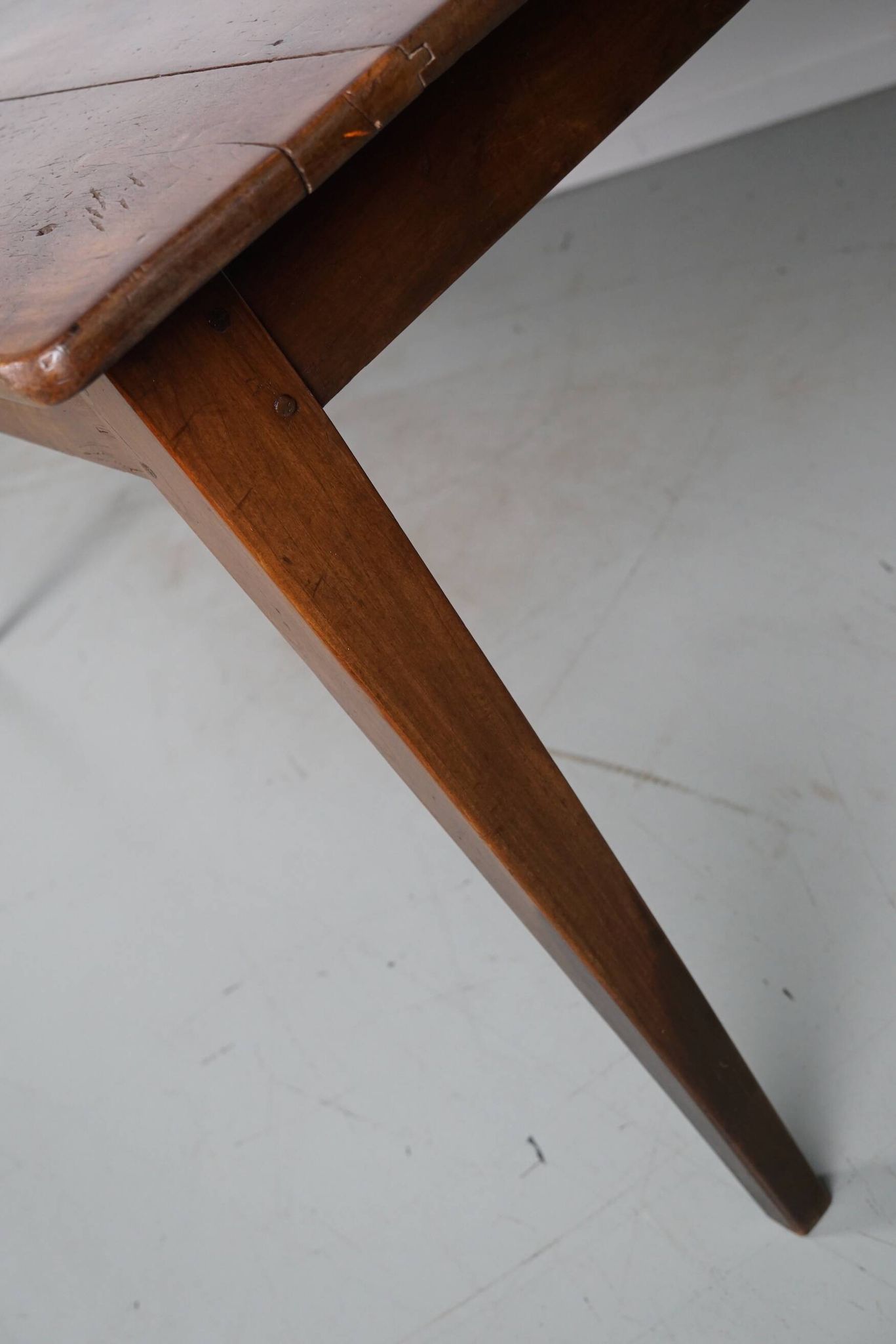 Antique 19th Century French Rustic Farmhouse Dining Table Fruitwood