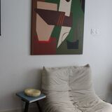 Abstract on geometric canvas 100x81cm by Bodasca