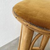 Set of three rattan high stools