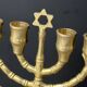 9-branch candlestick (Hanoukia) in brass.