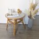 Table basse vintage ronde en rotin