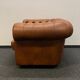 Vintage chesterfield brown leather club chair
