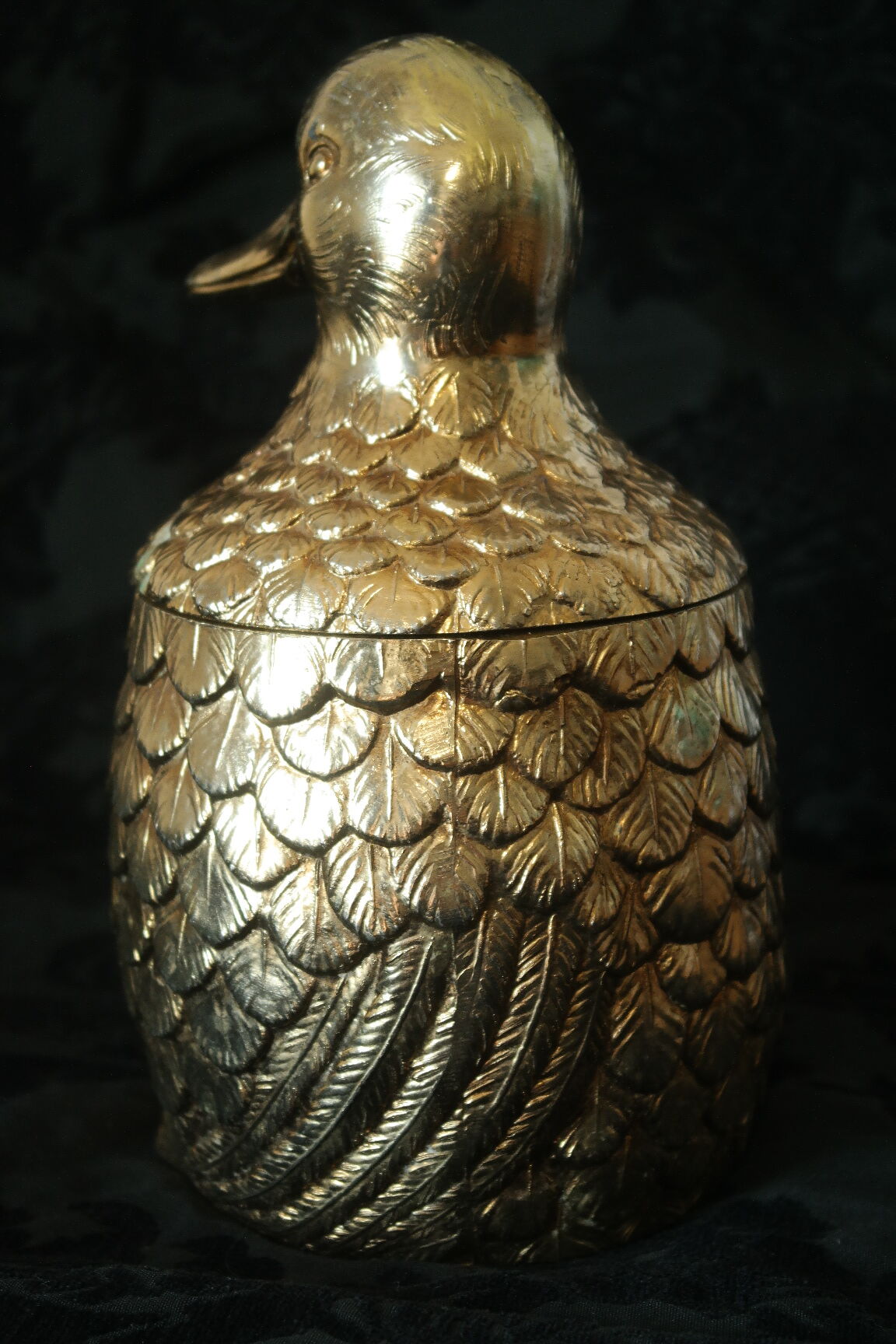 Vintage brass duck ice bucket Italy Mauro Manetti