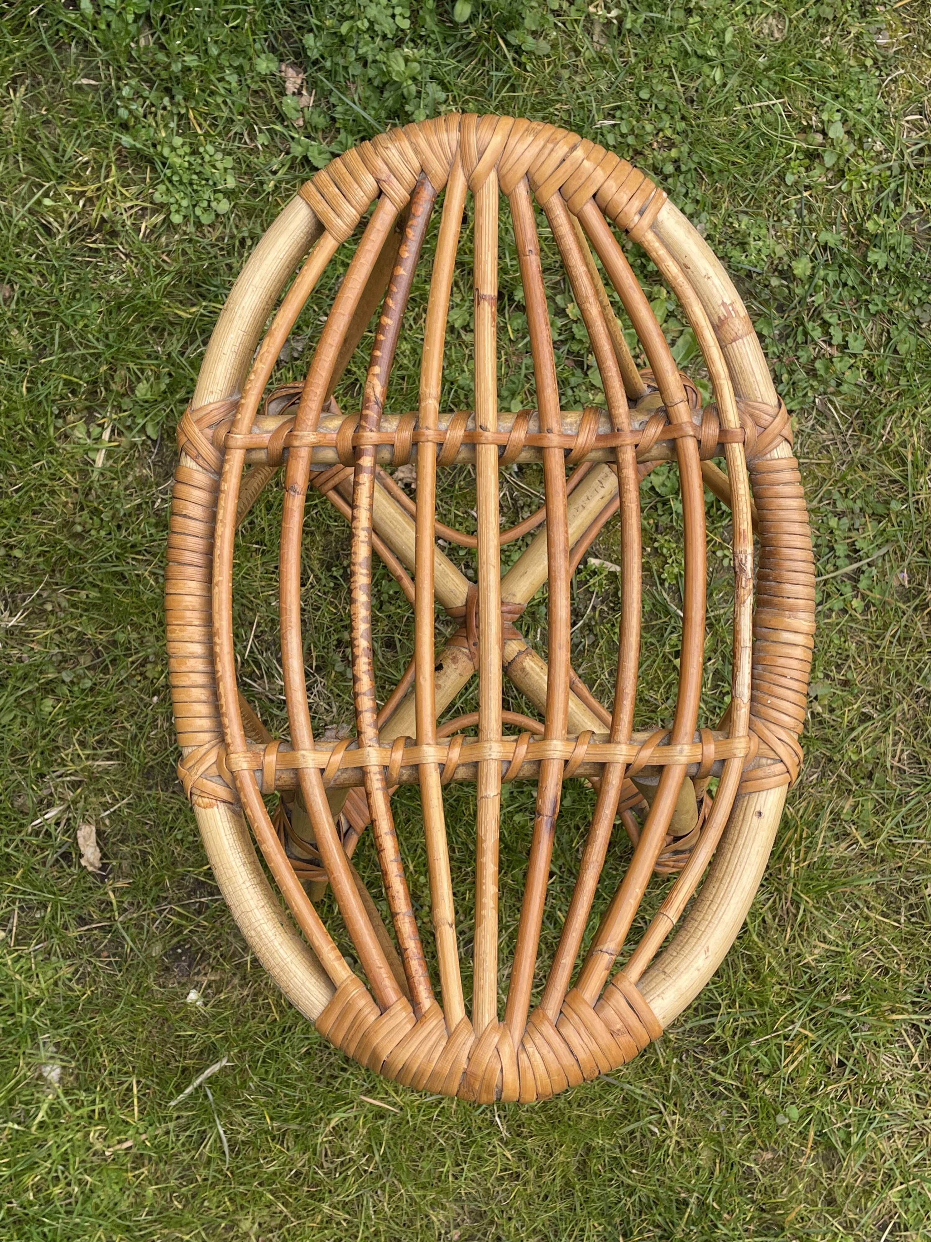 Vintage rattan stool