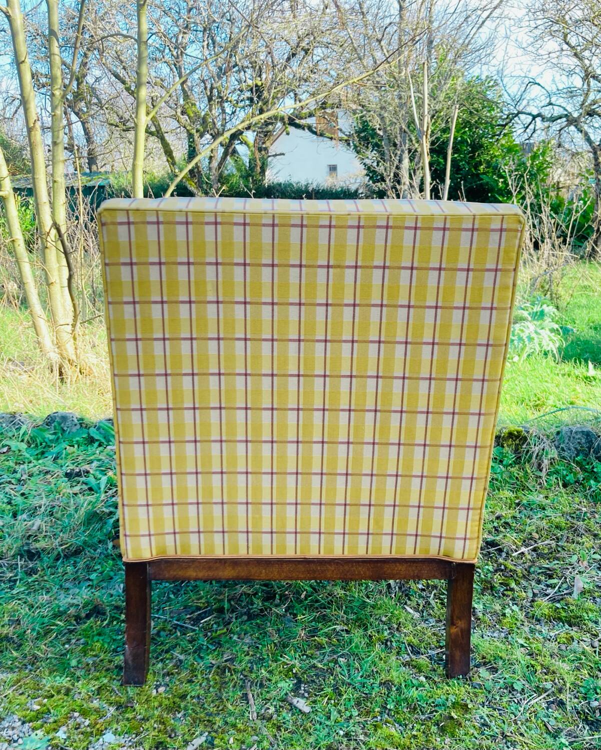Art Deco club armchair in solid wood, early 20th century