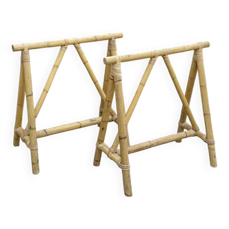 Bamboo trestles for desk or table, 1970s