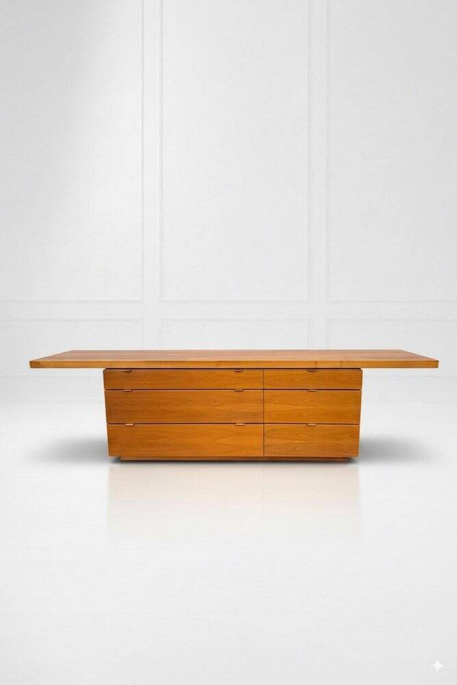 Large Italian Wooden Sideboard, 1970s