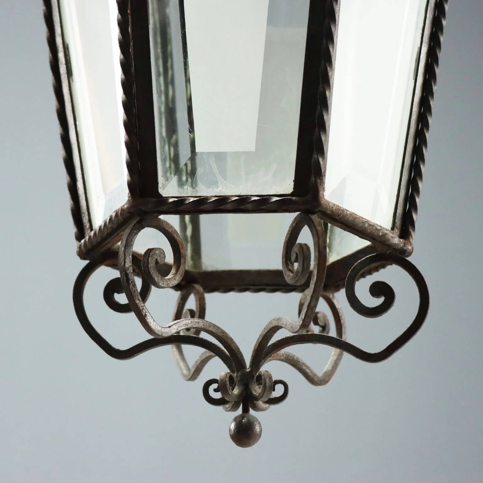 Old iron and glass lanterns, Italy, early 20th century.