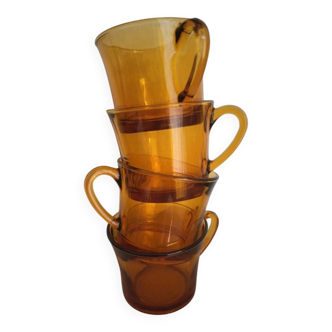 Duralex - lot de 4 tasses à café verre orange